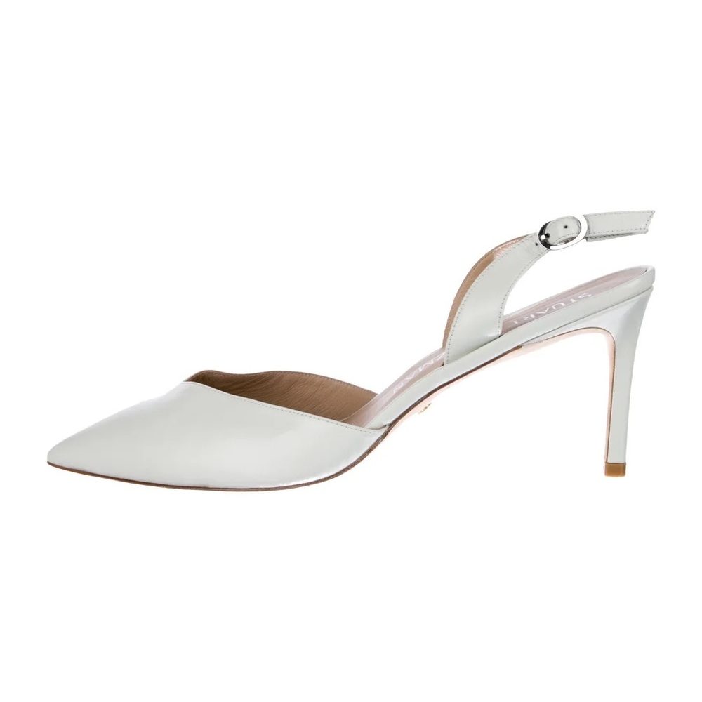 Stuart Weitzman White Slingback Heels